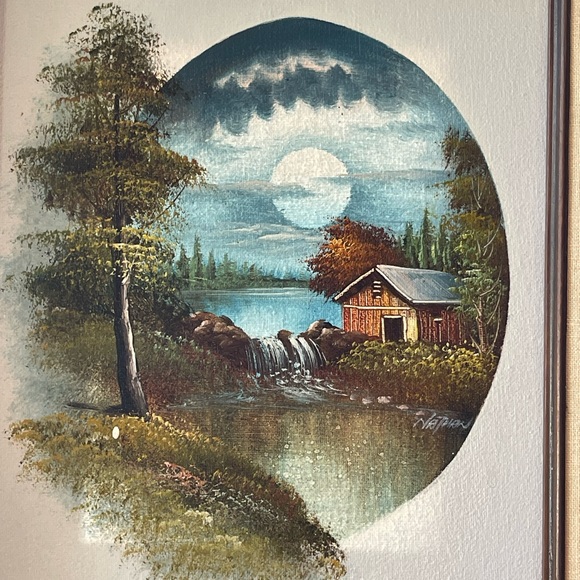 Vintage painting w/heavy wooden frame - Picture 4 of 10